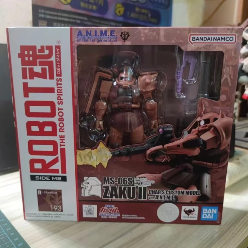 

In Stock Original Bandai Gundam Robot Spirits MS 06S Chars Zaku II Ver A.N.I.M.E Assembie Anime figure Model Toy ornament gifts