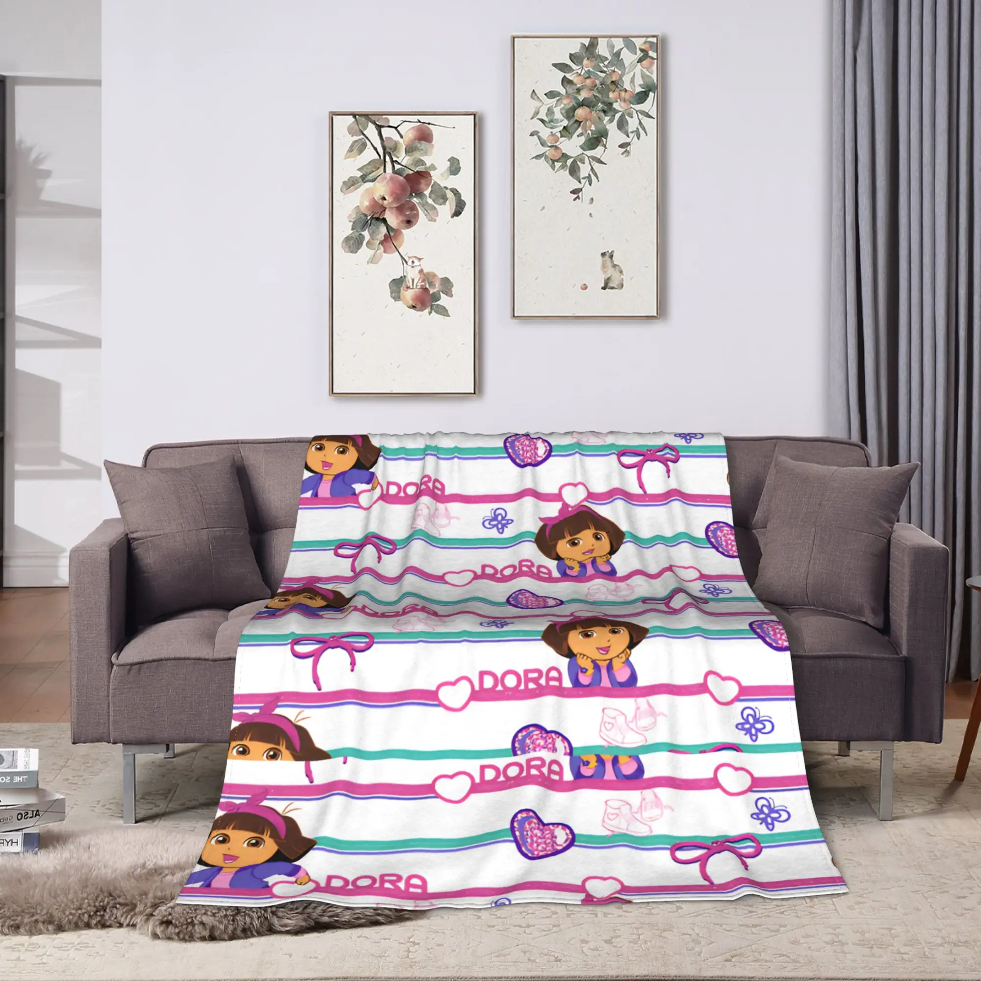 D-Doras The Explorer Blanket Pink Skater Travel Flannel Throw Blanket For Couch Bed Super Warm Design Quality Bedspread Gift