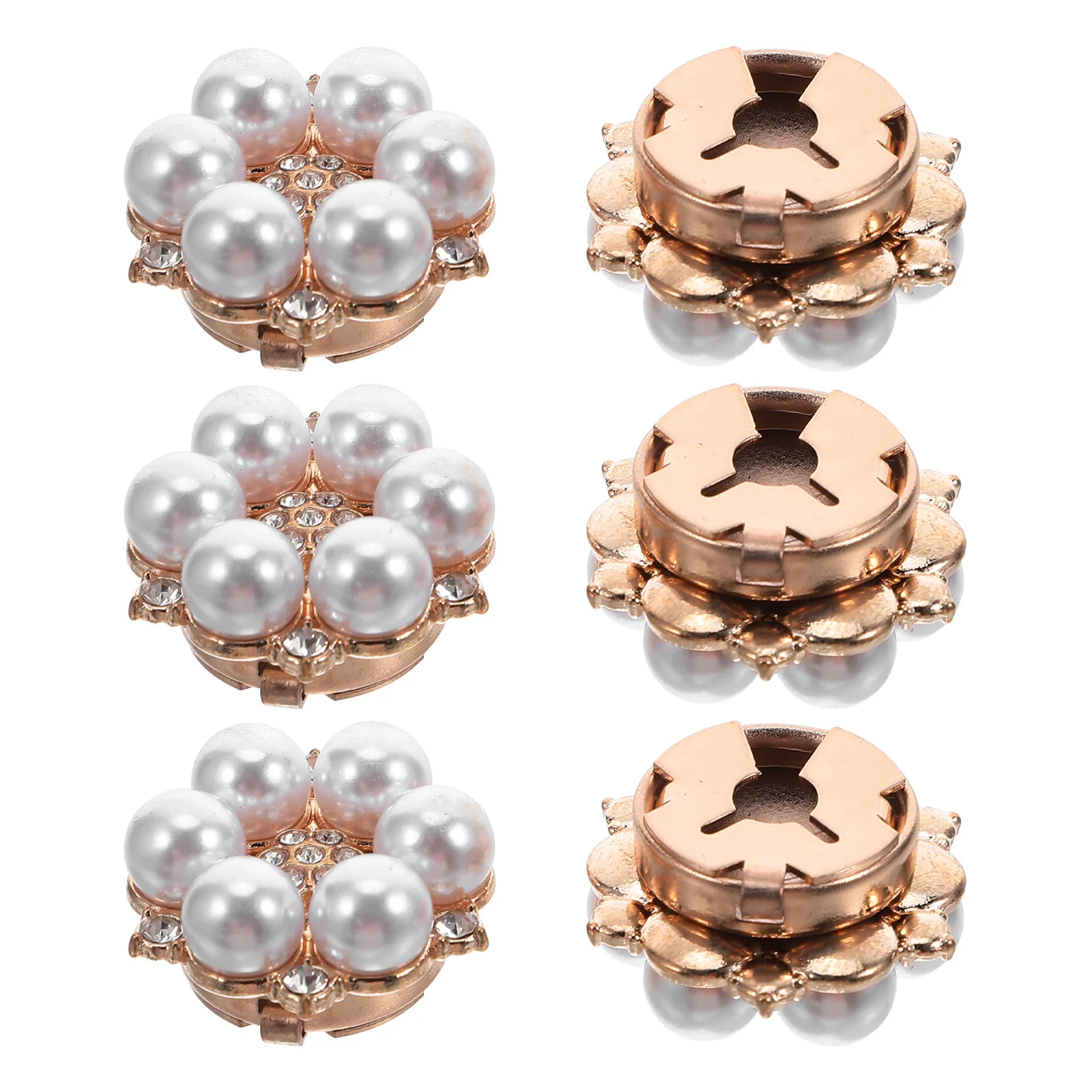 6 pezzi di bottoni decorativi per polsini, strass, perle, fiori, maniche, clip per camicie eleganti da uomo, accessori per spille da smoking