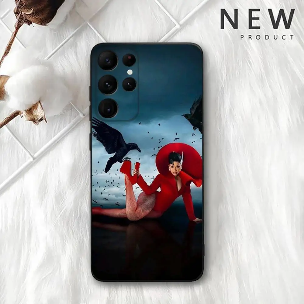 حافظة هاتف Cardi B Am I The Drama لهاتف سامسونج S 25,24,23,22,30,21,10,9,Ultra,Plus,Lite,FE,4,5G حافظة ناعمة سوداء #2