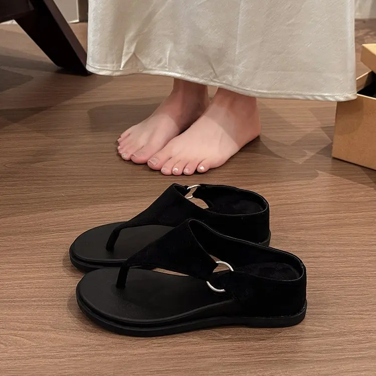 Women's Summer Outdoor Wear Thick Heel Sandals Comfortable Platform Clog Slippers Korean Style PU Material Arch Support