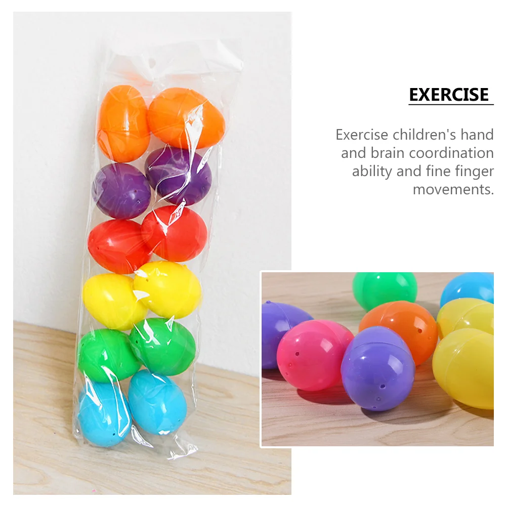 24 PCS Imitation Eggs Bulk Toys Kids Fillable Bulk Eggs Gift Filled Easter Egg Plastic Musical Maracas Egg Child