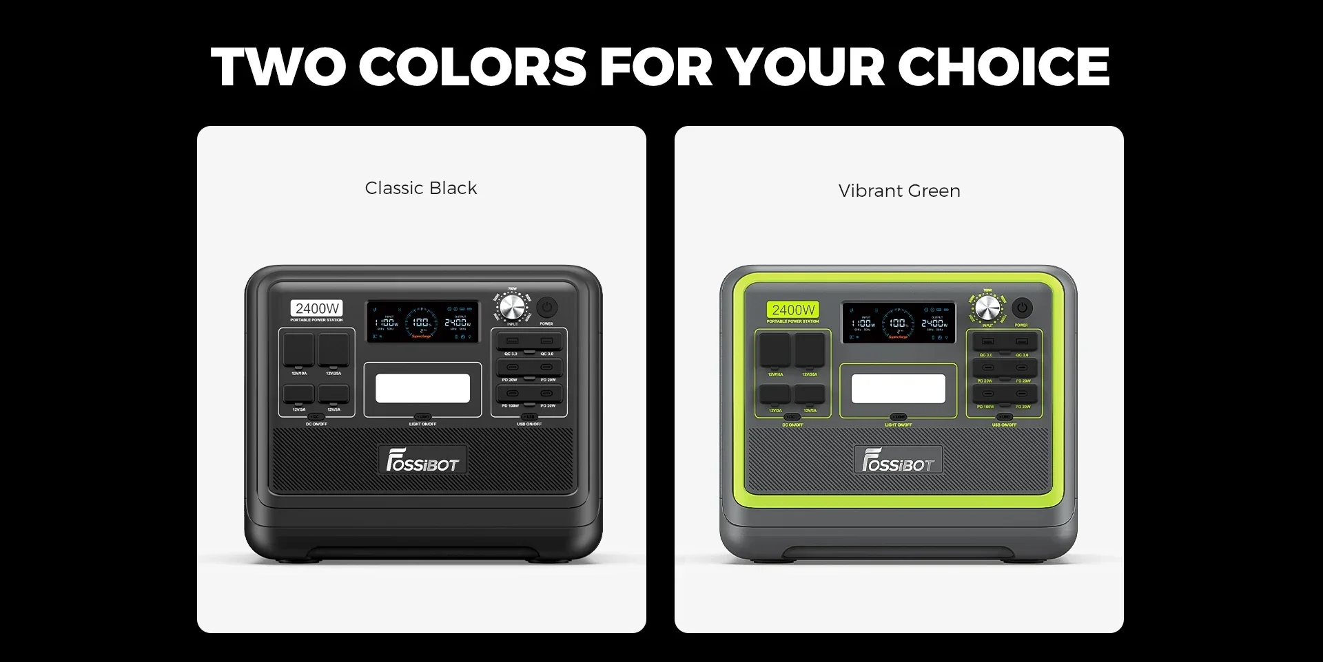 Central eléctrica portátil del generador solar de Fossibot F2400 2400W para acampar al aire libre - Versión de EE. UU.