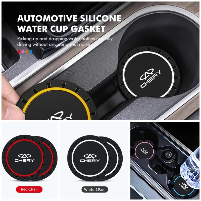 Cup Holder Pad Cup Coaster Drink Holder Mat Silicone Anti-slip For Chery Tiggo 7 8 9 4 Pro 3X Omoda 5 E5 Jaecoo 7 8 Arrizo 8