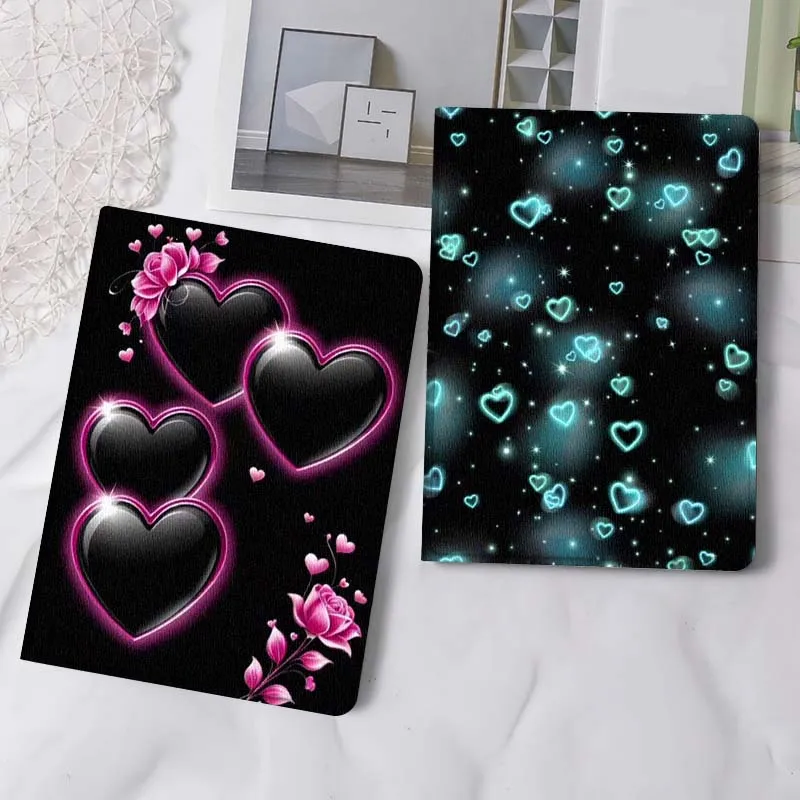 

Luminous Art Love Heart For iPad Pro Air Mini 2 3 4 5 6 7 6th 7th 10th 11th 10.2 9.7 10.5 11 Foldable Tablet Case Gift