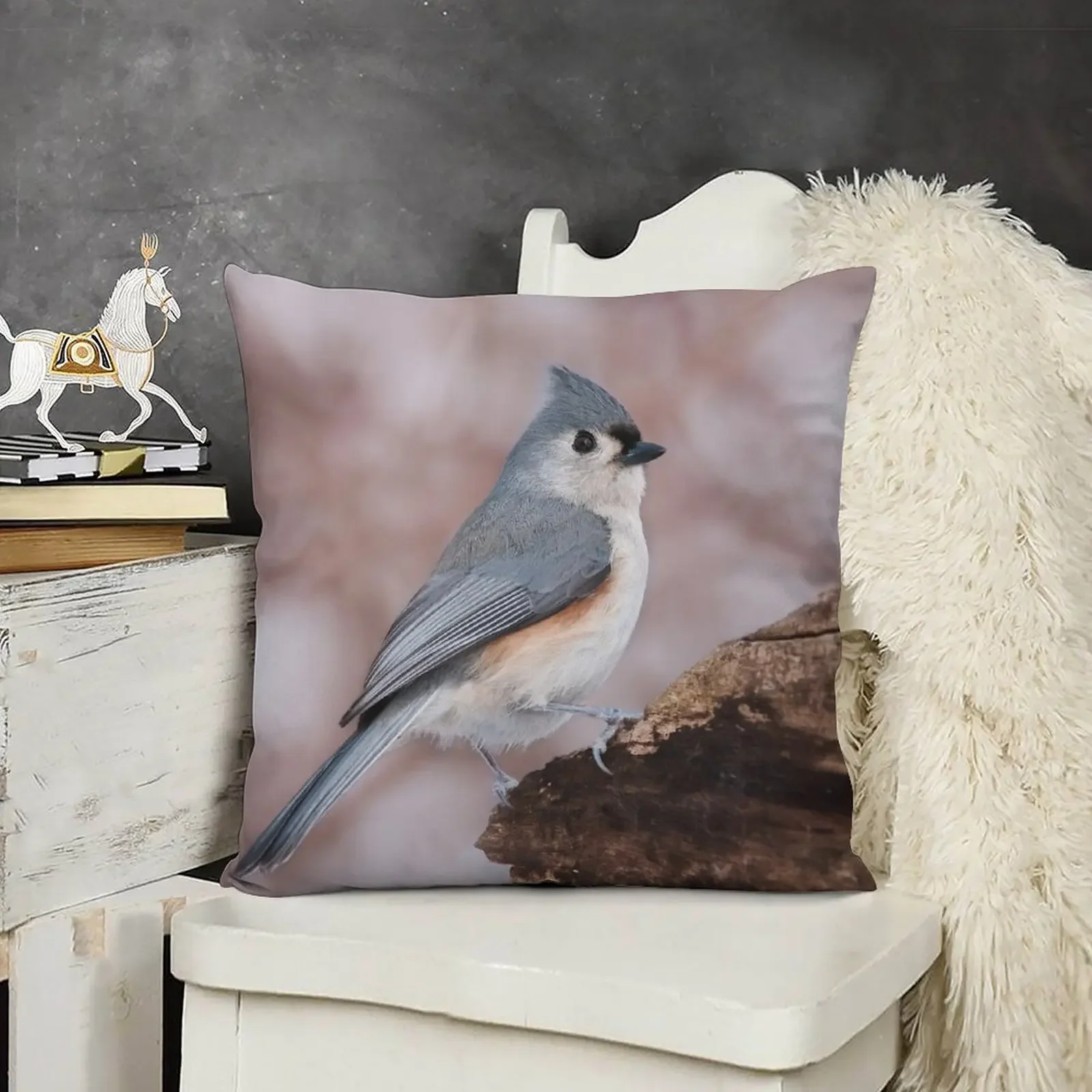 Tufted Titmouse Throw Pillow Cushion Child Sofa Pillow Cover pillowcases for sofa cushions Bed pillowcases pillow