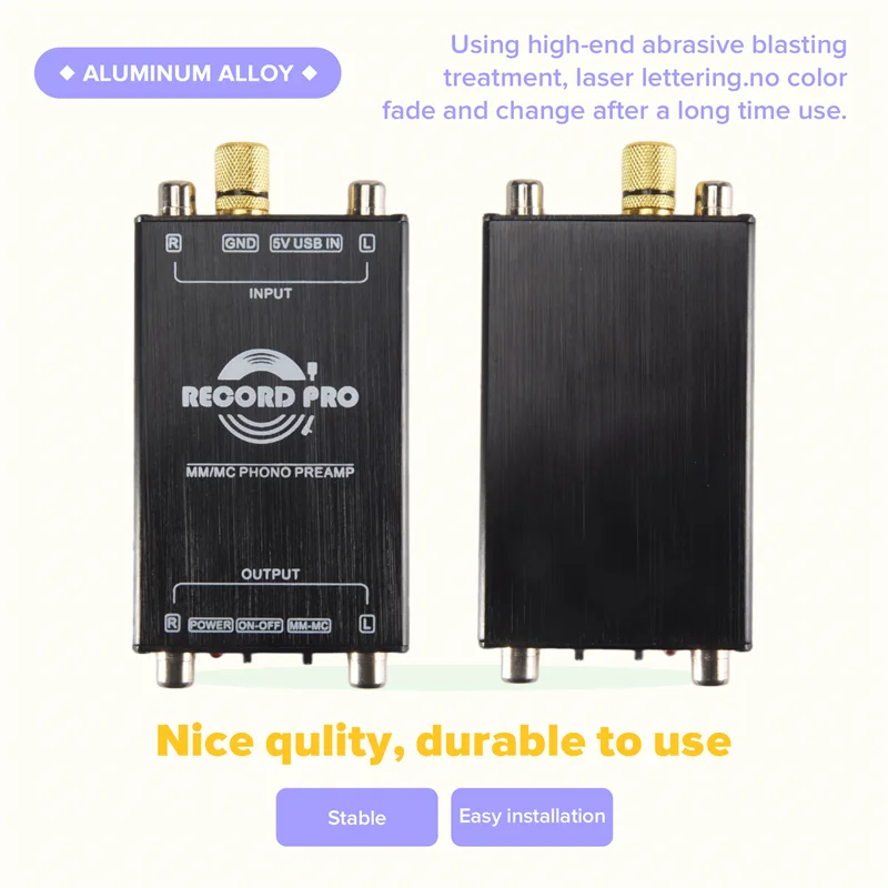 Excellent-Mini MM MC Phono Stage Preamp Vinyl Record Player Turntable Preamplifier