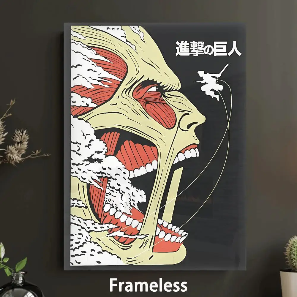 Painting Calligraphy Poster A-Armored Titan canvas painting wall Attack art picture, home on interior, garage, bar decoration