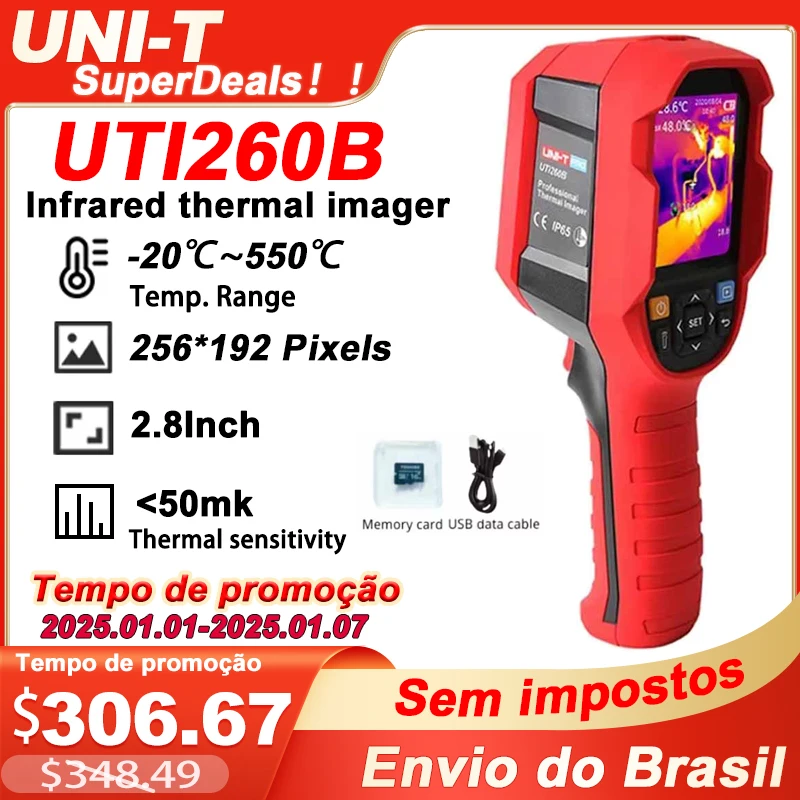 UNI-T UTi260B Infrared Thermal Imager 256 x 192 Thermographic PCB Circuit Electrical Maintenance Heat Image Thermal Camera