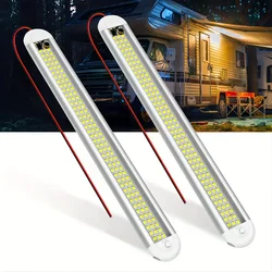 2PCS 120LEDs Interior Car Reading Light Four-curved Aluminum Shell Car Ceiling Lamp for Van Lorry Truck RV Camper Indoor Light