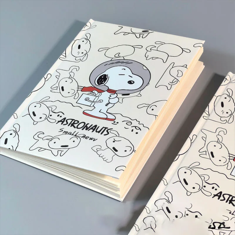 Snoopy Hard Shell Notebook Anime Cartoon Ins Student Stationery Notebook Memo Diary Classroom Notebook Girls Gift