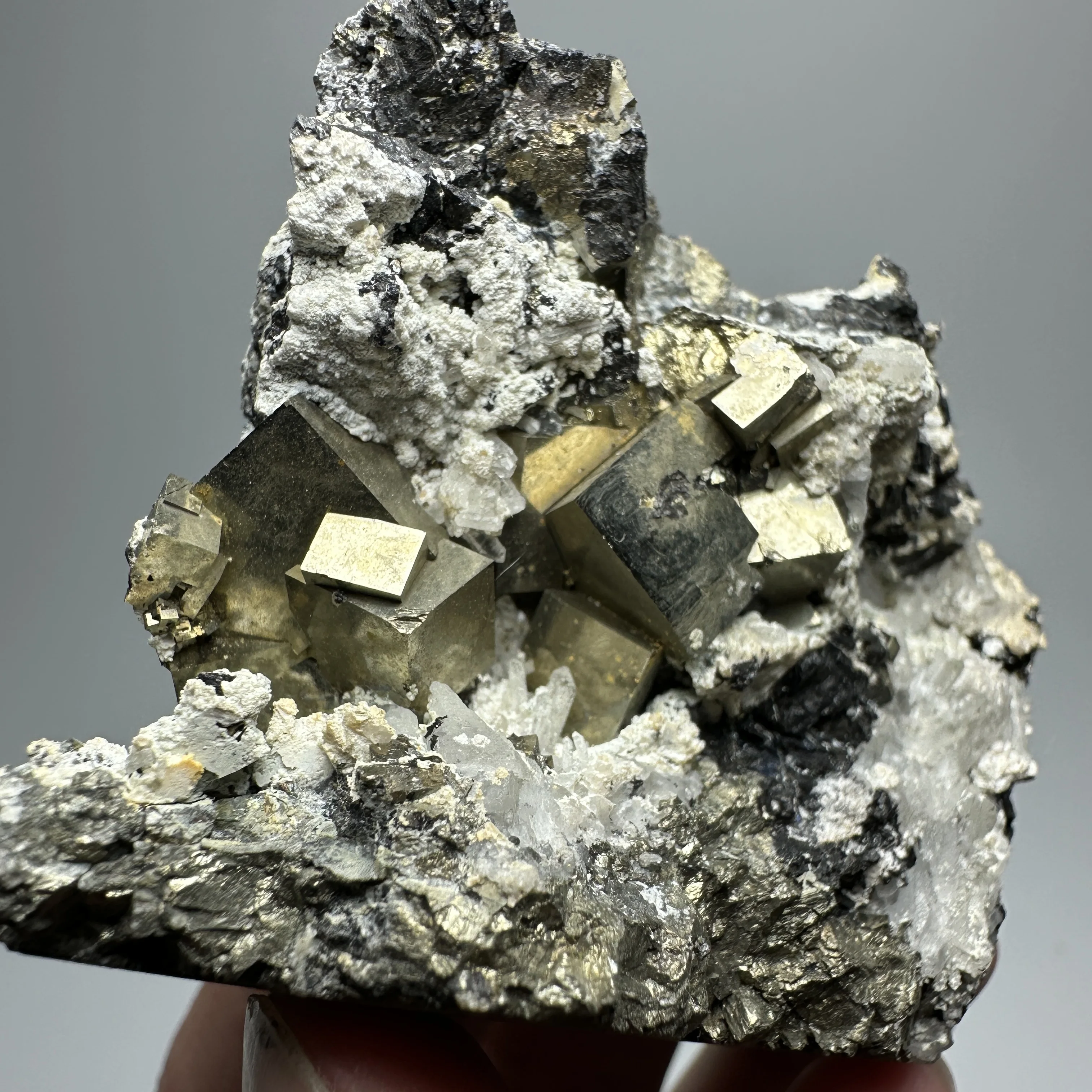 Natural Crystal Quartz With Pyrite Or Chalcopyrite Symbiotic Specimen Home Decor Meditation Energy Healing Stone