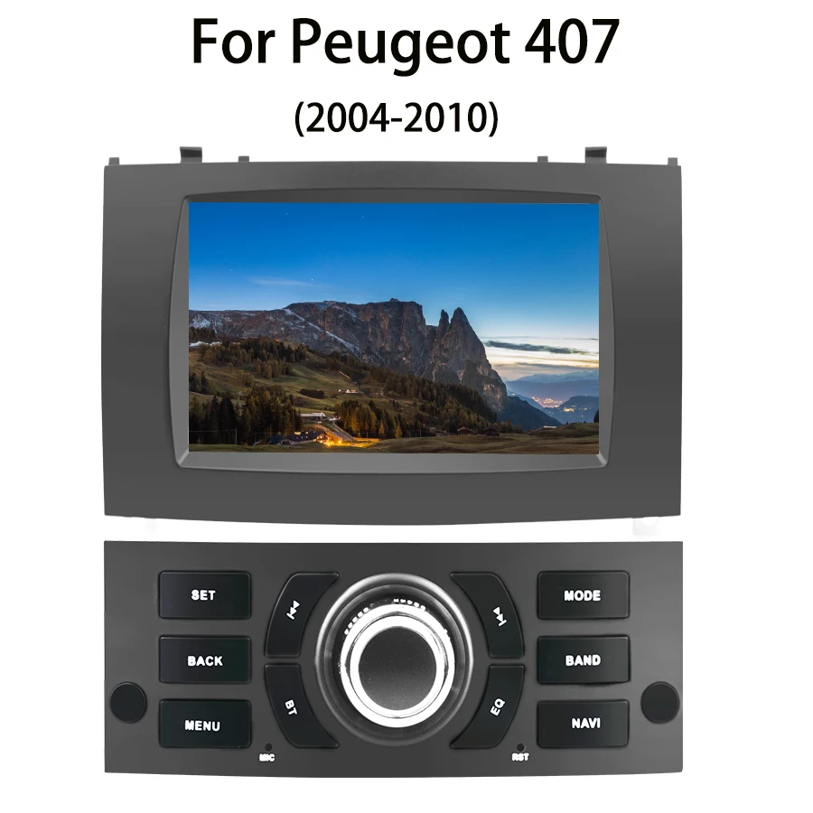 7″ Car Radio Multimedia Player Android 14 GPS For Peugeot 407 2004-2010 CarPlay Auto Navi BT 2 din 360 SWC Wifi DSP