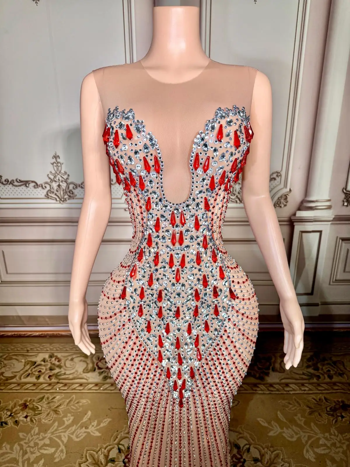 

Graduation adult ceremony evening dress Sexy dance hall dress Elegant With Crystals Club Sexy Nighty Dress for Women