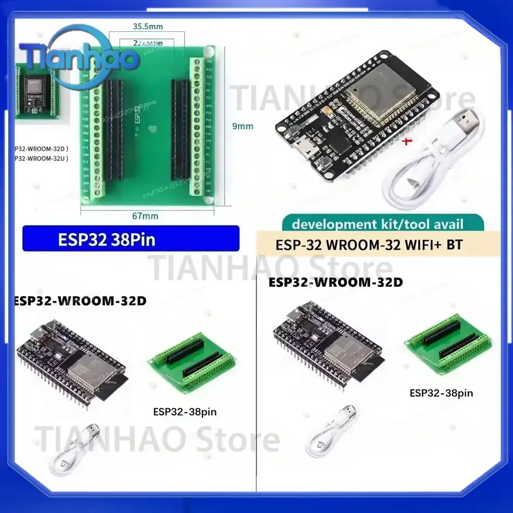 DRSAT ESP-WROOM-32 ESSP132 ESSP1D Development Board for 2.4GHz Dual-Mode WiFi and Bluetooth Dual-Core Microcontroller with
