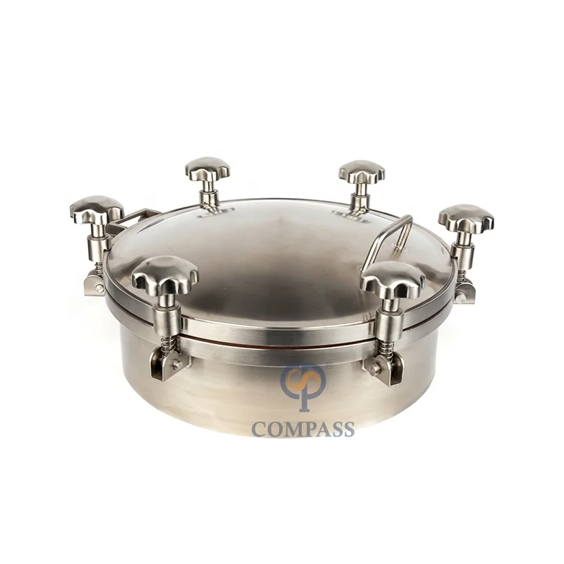 

Dn400 Sanitation Stainless Steel SS316L SS304 Manhole Circular Outward Tank Manway with Pressure and Stainless Steel Handle