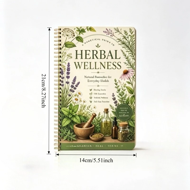 Herbal Remedies Journal A5 Spiral Notebook Natural