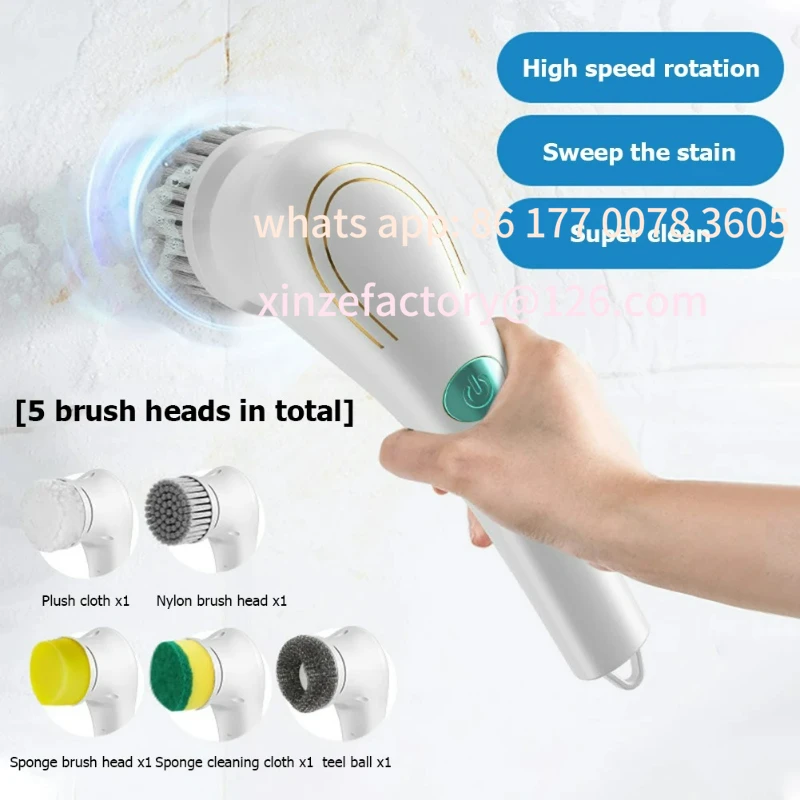 

Customizable Multifunctional Electric Cleaning Brush usb charging Bathroom Wash Brush Kitchen Cleaning Tool Dishwashing Brush