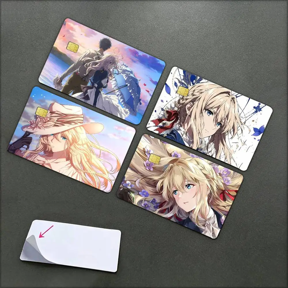 V-Violet E-Evergardens   Waterproof Film Skin Cover Credit Card Stickers Debit Front Bank Bus Pass