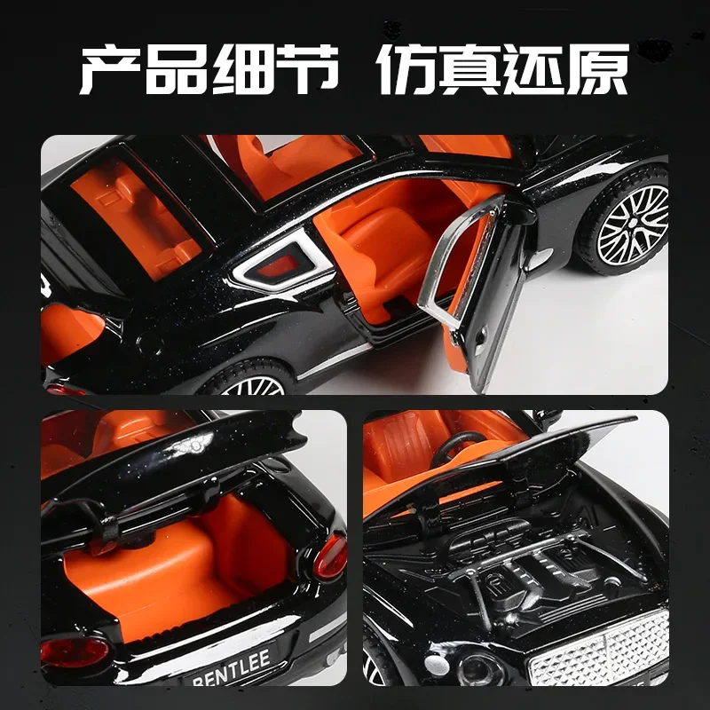 1:32 Bentley Continental GT Alloy Car Model Diecasts Metal Car Model Simulation Sound and Light Collection Kids Toy Gift