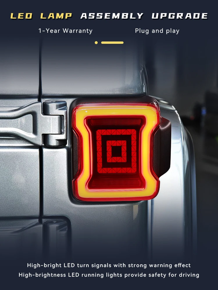 قطع غيار السيارات لسيارة جيب رانجلر JK 2018-2020 الضوء الخلفي ترقية ضوء النهار LED DRL مصابيح خلفية للسيارات ملحقات المركبات أدوات ضوء النهار