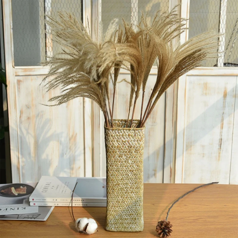 Rattan Flower Vase Bamboo Baskets Decoration Vases Flower Fruit Basket Flower Vase Tall Vases For Home Decor