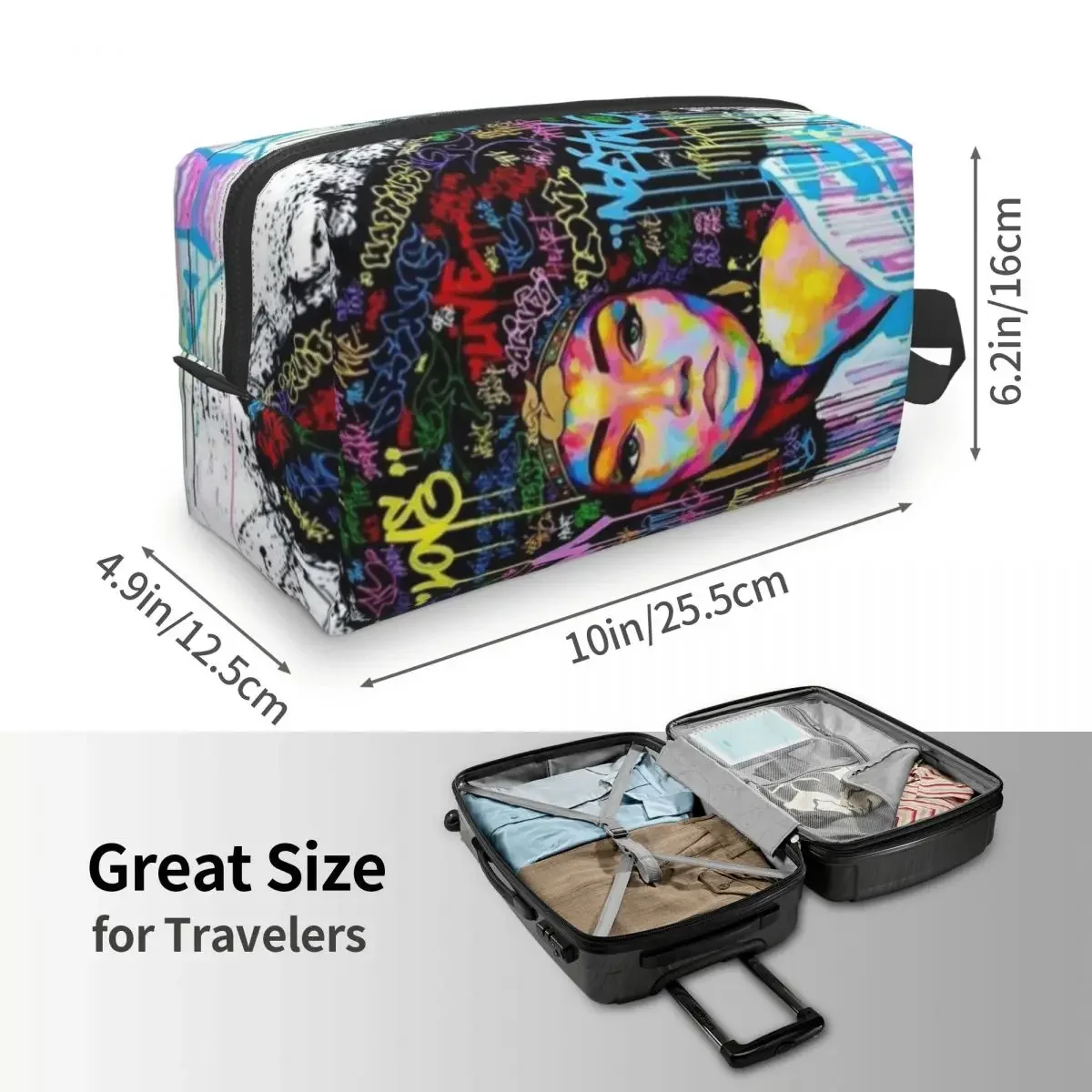 

Custom Travel Own Your Afro Toiletry Bag Portable Abstract African Makeup Cosmetic Organizer Women Beauty Storage Dopp Kit Case