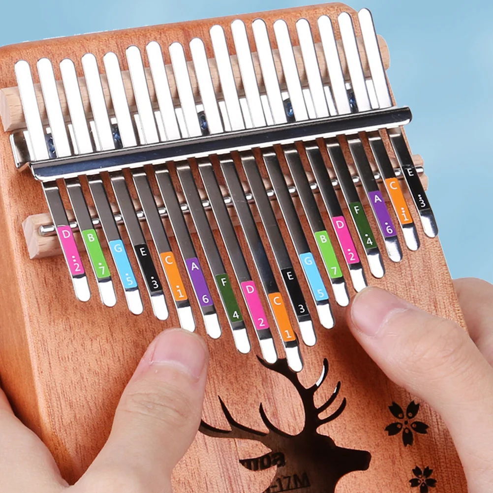 

2 Sheets Phonetic Table of Thumb Piano Note Sticker Instrument Stickers Keyboard Music Notes Kalimba Paper