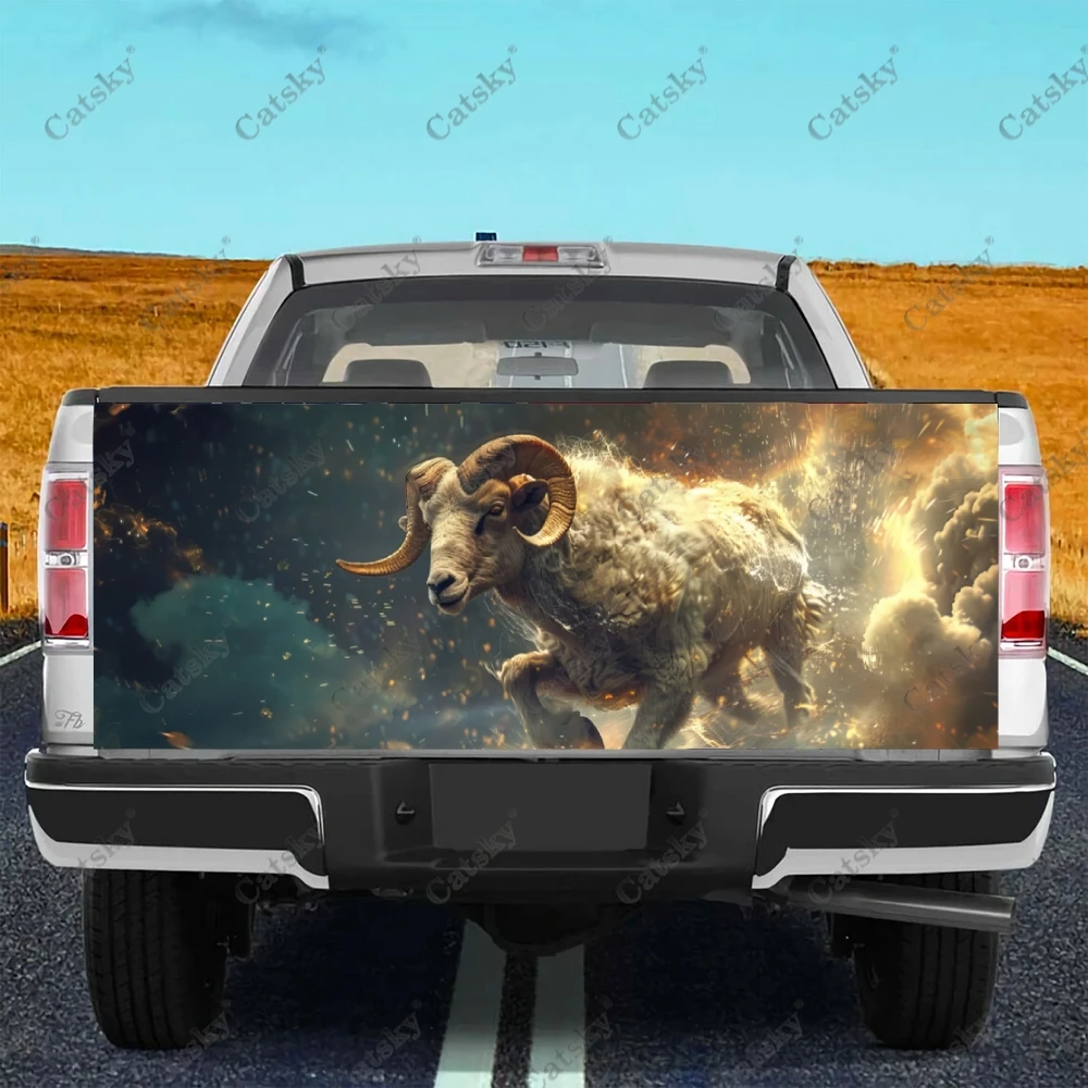 Aries Zodiac Sign Truck Tailgate Wrap Professional Grade Material Universal Fit for Full Size Trucks Weatherproof