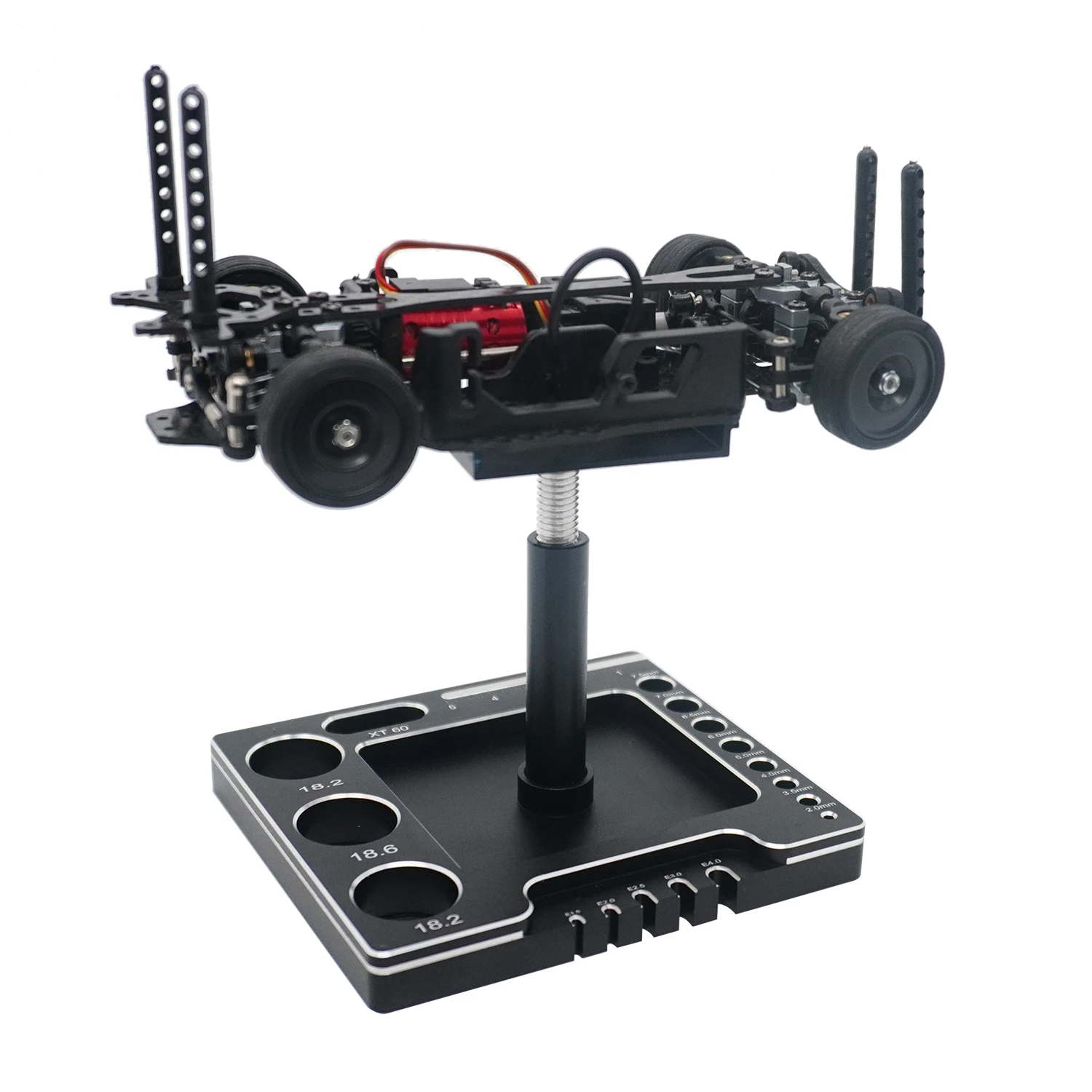 YSIDO RC Auto Werkzeugteile Metall-Arbeitsständer Reparaturstation Ausstellungsplattform Verstellbar für 1/18 1/24 RC Auto TRX4M SCX24 AX24 FCX24