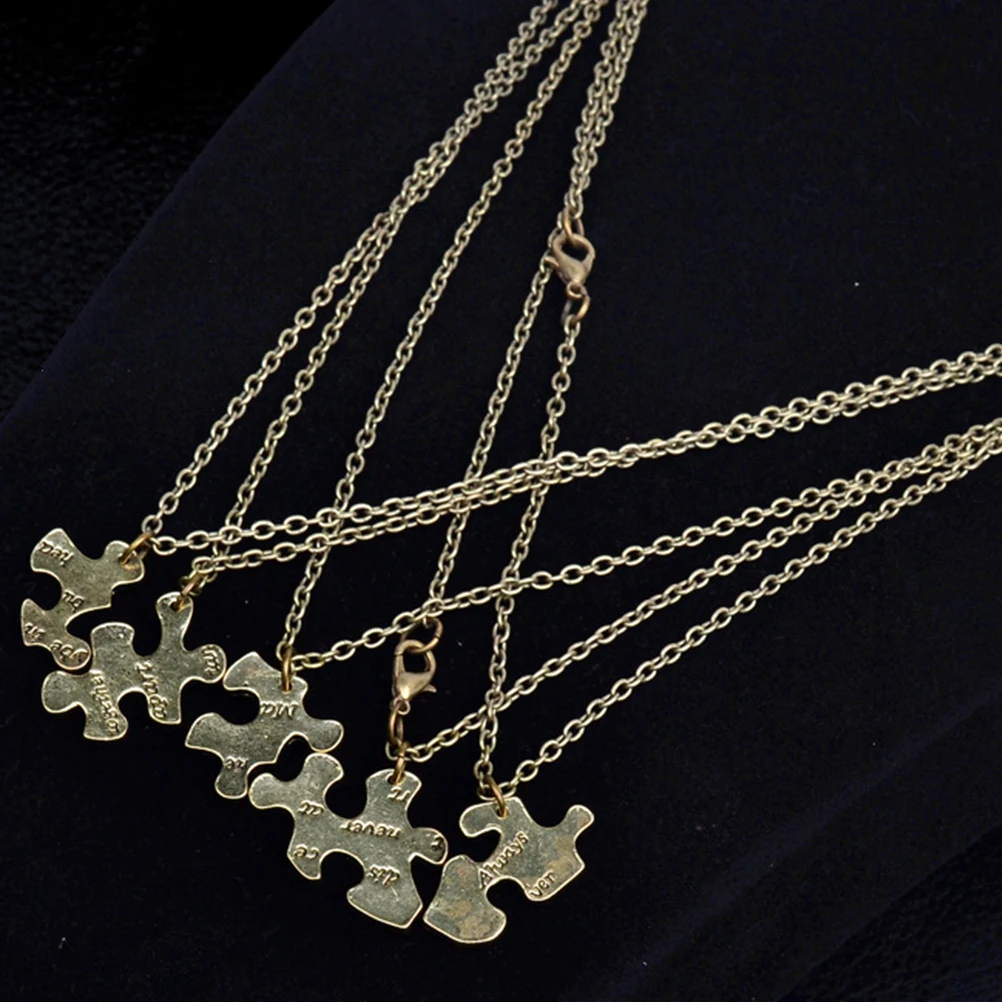 

5 Pcs Puzzle Love Necklace Puzzles Japanese and Korean Jewelry Accessories Decoration Pendant Lovers Necklaces