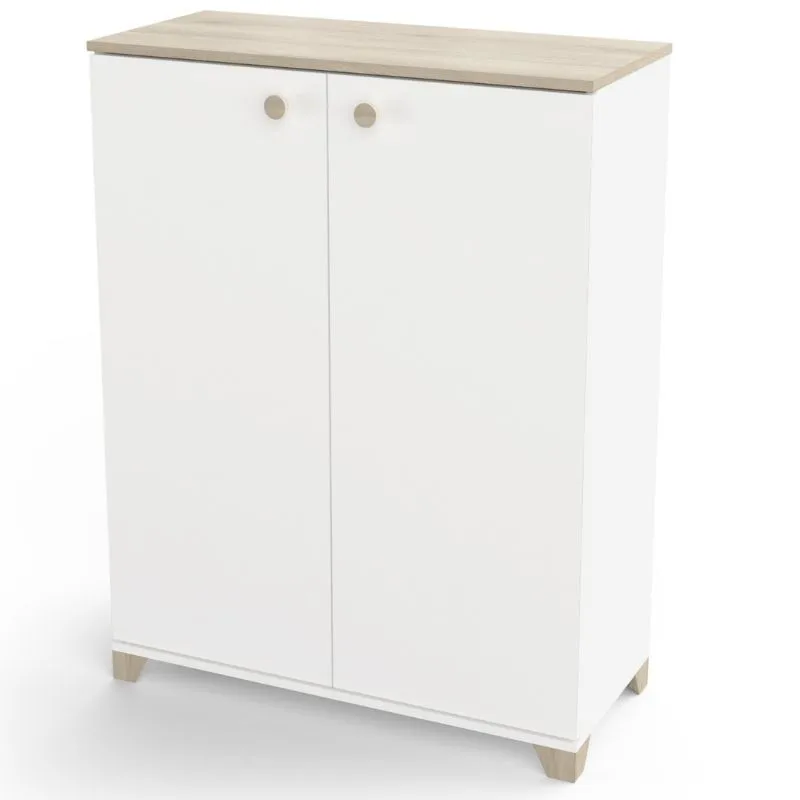 104x80x35 cm kronberg Oak matte white small Izzy auxiliary cabinet