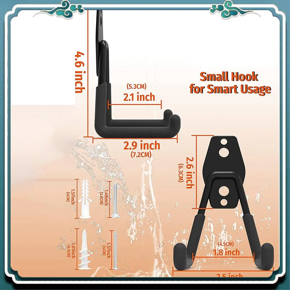 

Premium Garage Hooks Heavy Duty 4PC, Garage Storage Hooks, Wall Mount Garage Hanging Hooks For Bike, Ladder, Bulky Items