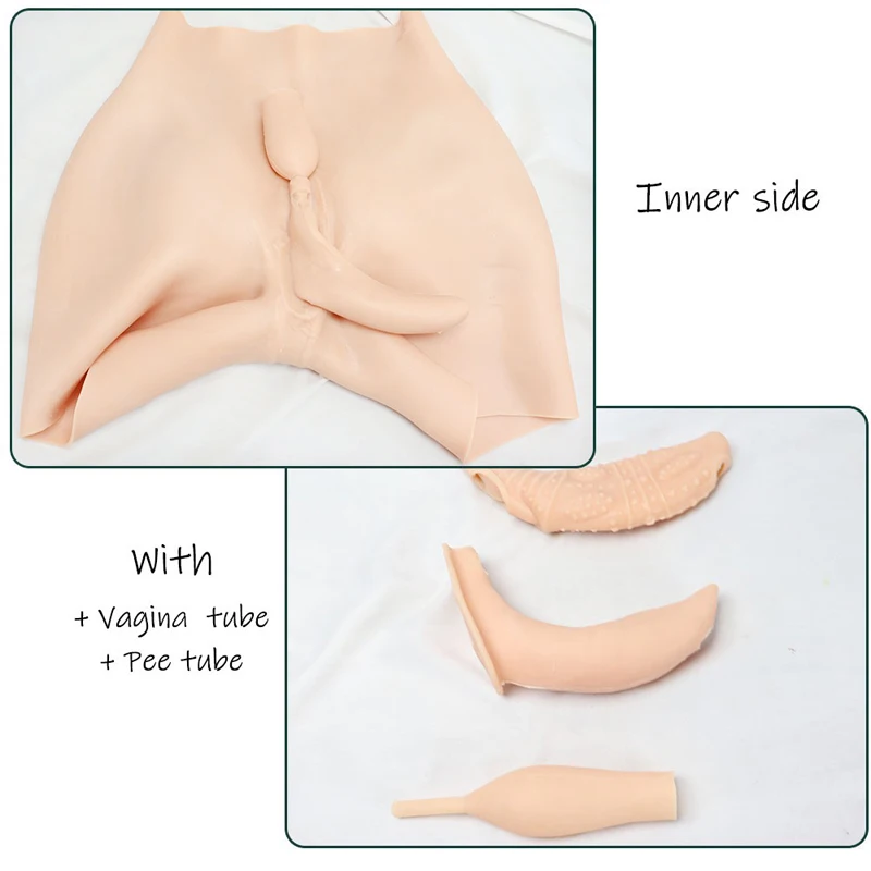 Silicone Realistic Boobs And Fake Vagina Panties Set Butt Enhancer Male To Female Bodysuit Cospaly Crossdressing Shapewear