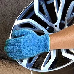 Car Care Wash Cleaner Gloves Auto Detailing Dust Removal Gloves Coral Velvet Knitted Super Soft Microfiber Wash Cleaning Gloves