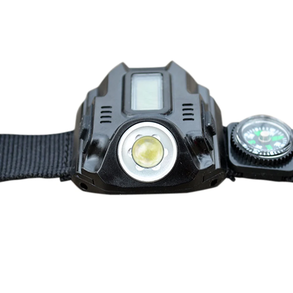 Portable LED Wrist Light with Time Display Function XPE LED Wrist Watch Flashlight Torch for Outdoor Sports Activity