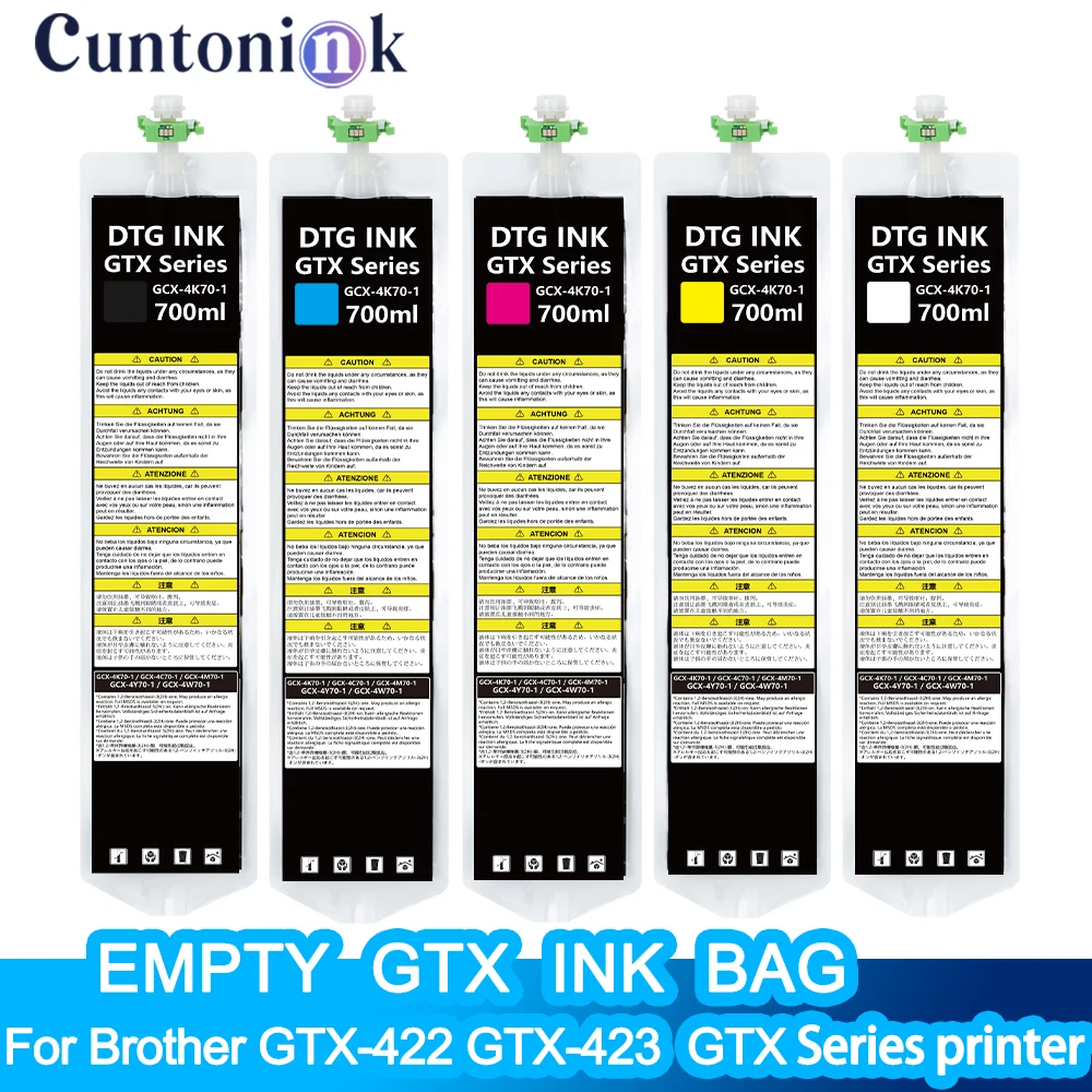 New product Empty GTX Ink Bag With 700ML One Time Chip Ink Bag For Brother GTX-422 GTX-423 GTXPRO GTX Series Printer