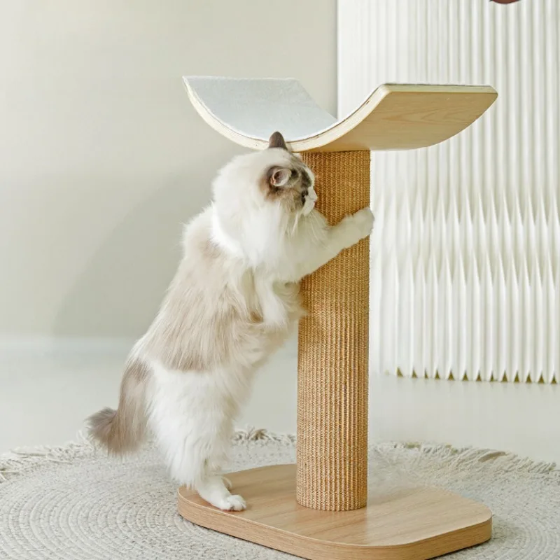 Imagem -02 - Torres de Gato de Madeira Raspadores para Espaços Estretos Torre Scratcher Porta-árvores Suprimentos de Treinamento Acessórios para Casa Produtos Pet