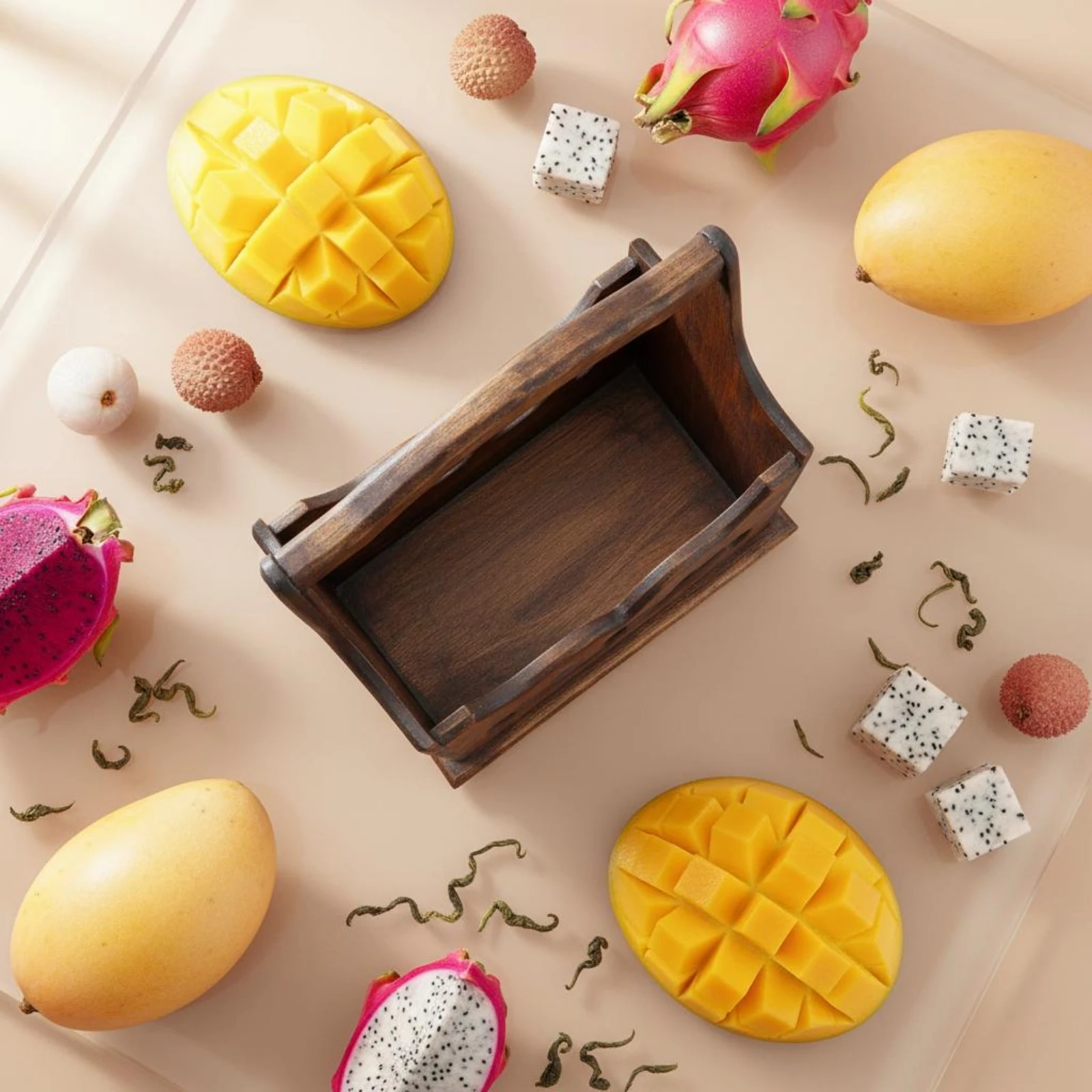 

Wooden Fruit Basket Retro Design Rustic Wooden Basket Rustic Fruit Holder Handmade Look Home Decor Item Decorative