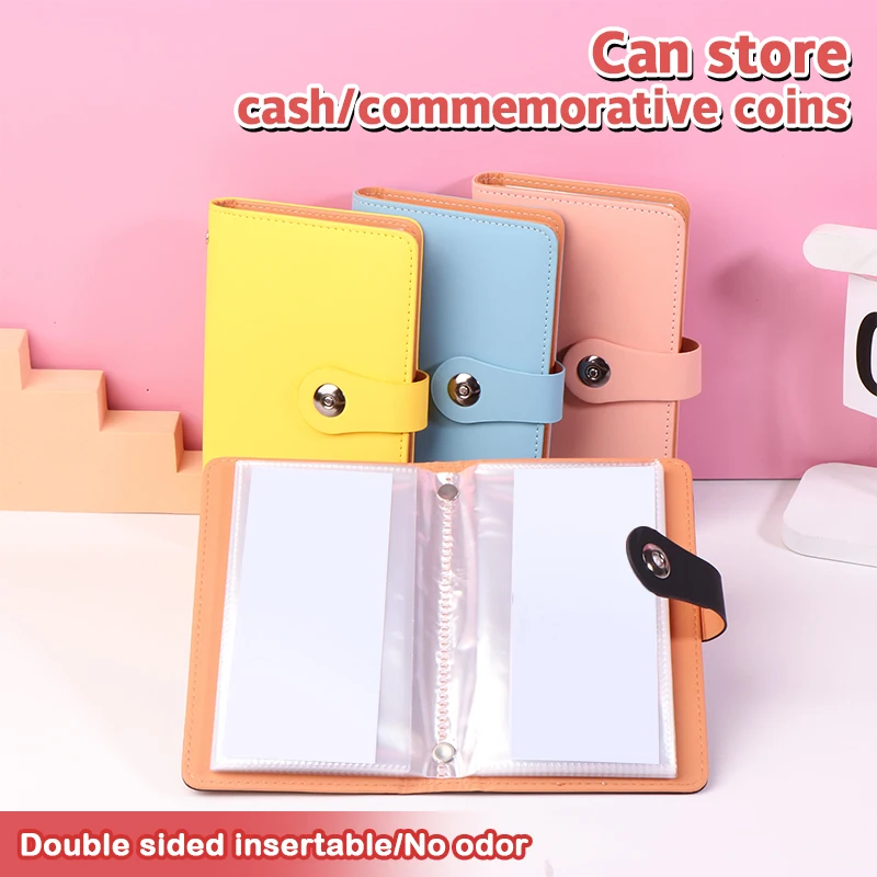 Save Money 100 Envelopes Money Saving Challeng Large Capacity Mini Binder Savings Challenge PU Notebooks