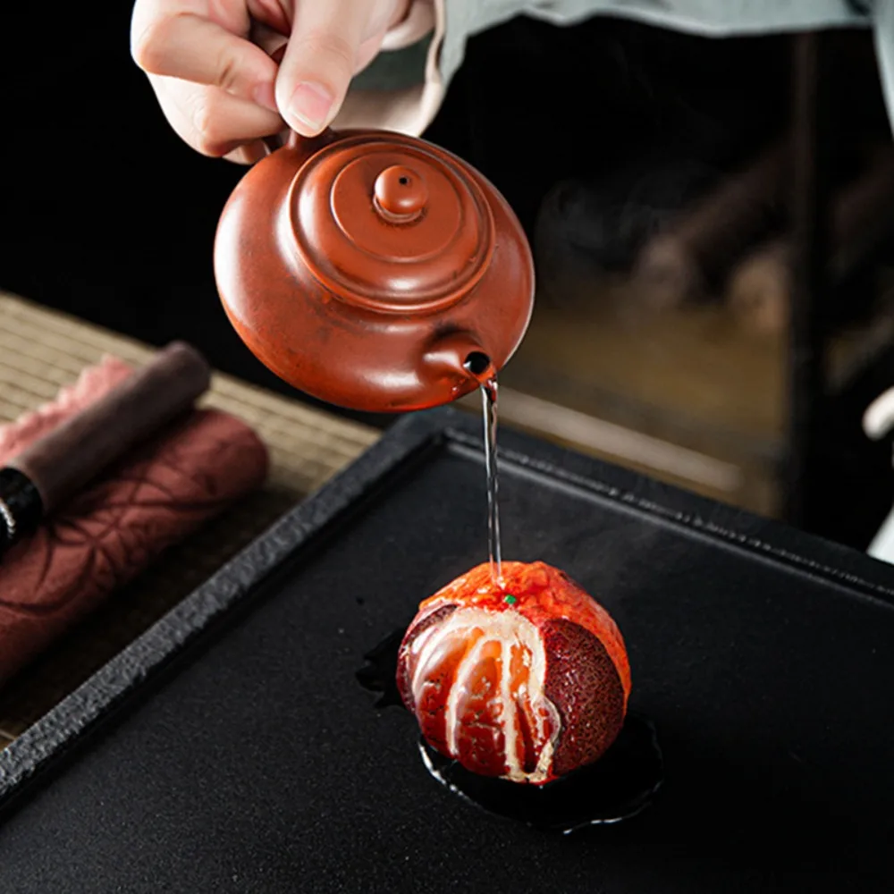 Simulated Color-changing Tangerine Tea Pet Resin Corrosion-resistant Peeled Orange Tea Pet Delicate Tangerine Tea Table Ornament
