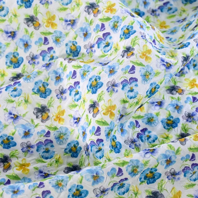 

Cotton 80 Pieces Pansy Floral Fabric Salt Shrink Craft Dress Shirt Children Clothing Home Clothes