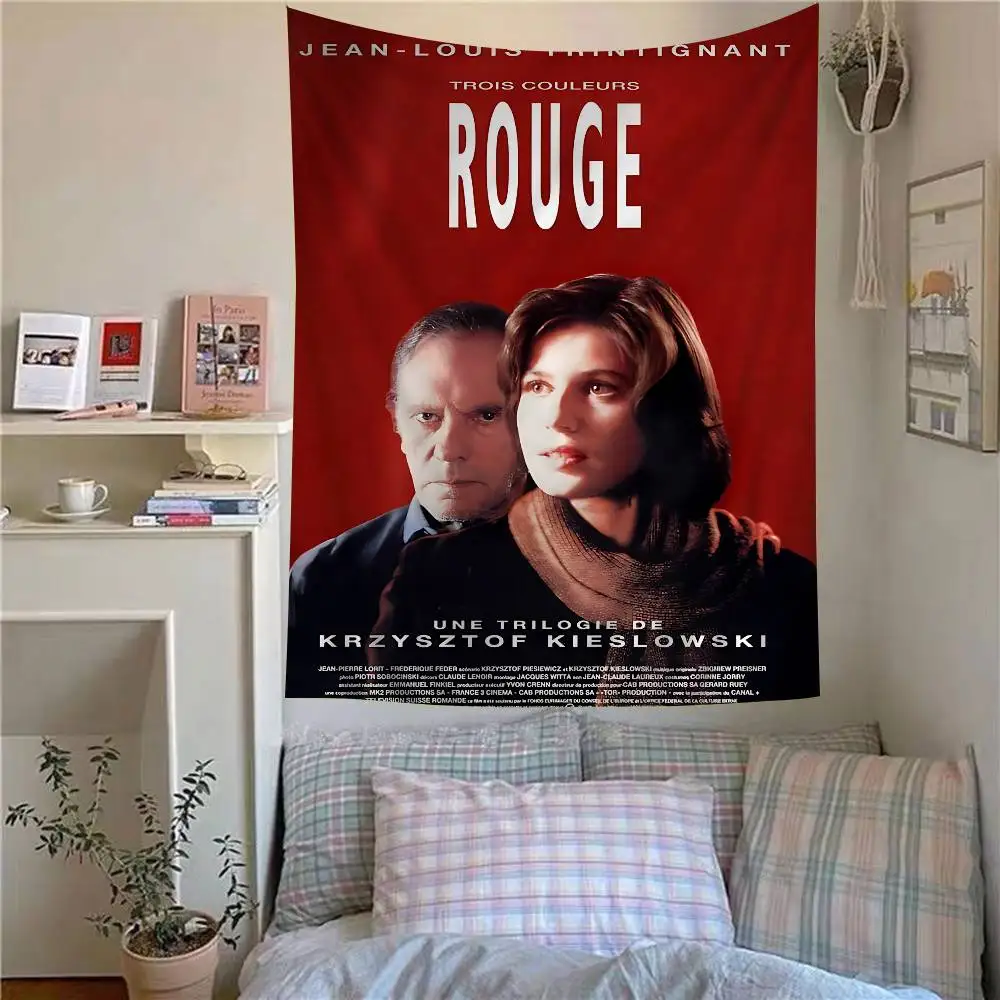 series of films T-Trois couleurs Rouge Blanc Bleu Printed Large Wall Tapestry Hanging Tarot Hippie Wall Rugs Dorm Home Decor