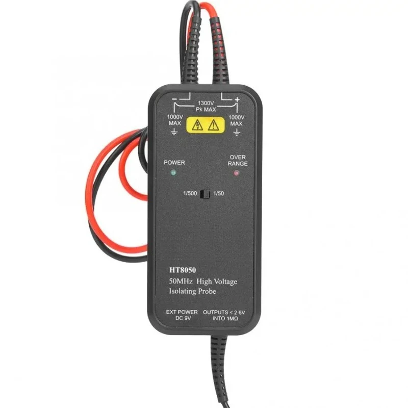 

Ht8050 Ht8100 Oscilloscope High Voltage Differential Probe 50mhz-100mhz, Led Indicator 1/50 1/500 Two-stage Attenuation