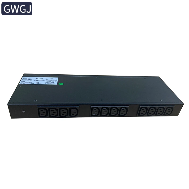 1U Rack Type 16A Input 12-bit C13 Output Circuit Breaker Steel Plate Body PDU Power Distribution Unit