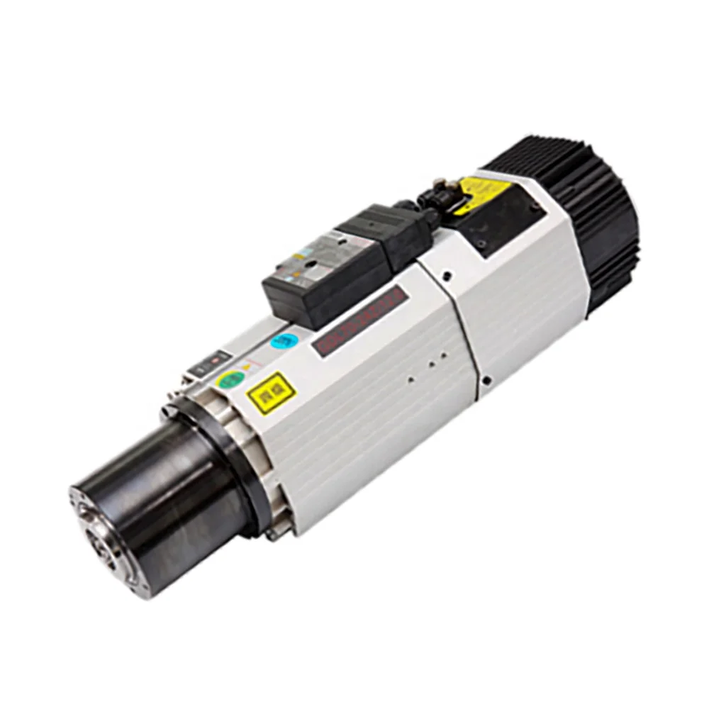 มอเตอร์แกนหมุน HQD 9kw 220v 380v แบบหัวยาว Atc 9 กิโลวัตต์ Hsk Iso30 Bt30 ชุดมอเตอร์เฟสเดียว ใช้แทน Hsd สำหรับเครื่องเราเตอร์ซีเอ็นซีเหล็ก