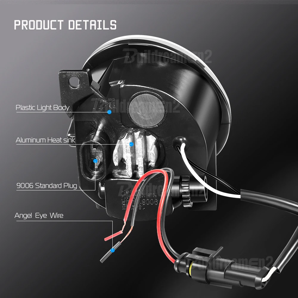エンジェルアイフォグライト,2ピース,30W,9006カーフォグライト,DDRL,8000LM,12V,シート用,ハンブラ,2010-2016