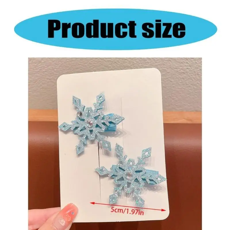 652F مشبك شعر كريستال ندفة الثلج Blingbling بريق كريستال مشبك عيد الميلاد للسيدة