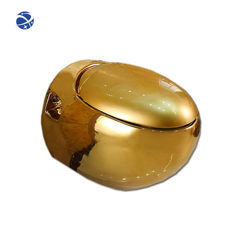 

YYHC Egg shape hanging toilet ceramic Wall hung golden toilet with conceal tank