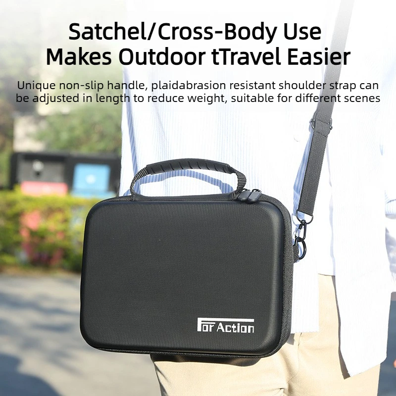 For DJI Action6/5Pro/4/3 Camera Body Storage Bag PU&Soft Lined Action Camera Full Accessory Shoulder Bag Portable Outing Handbag